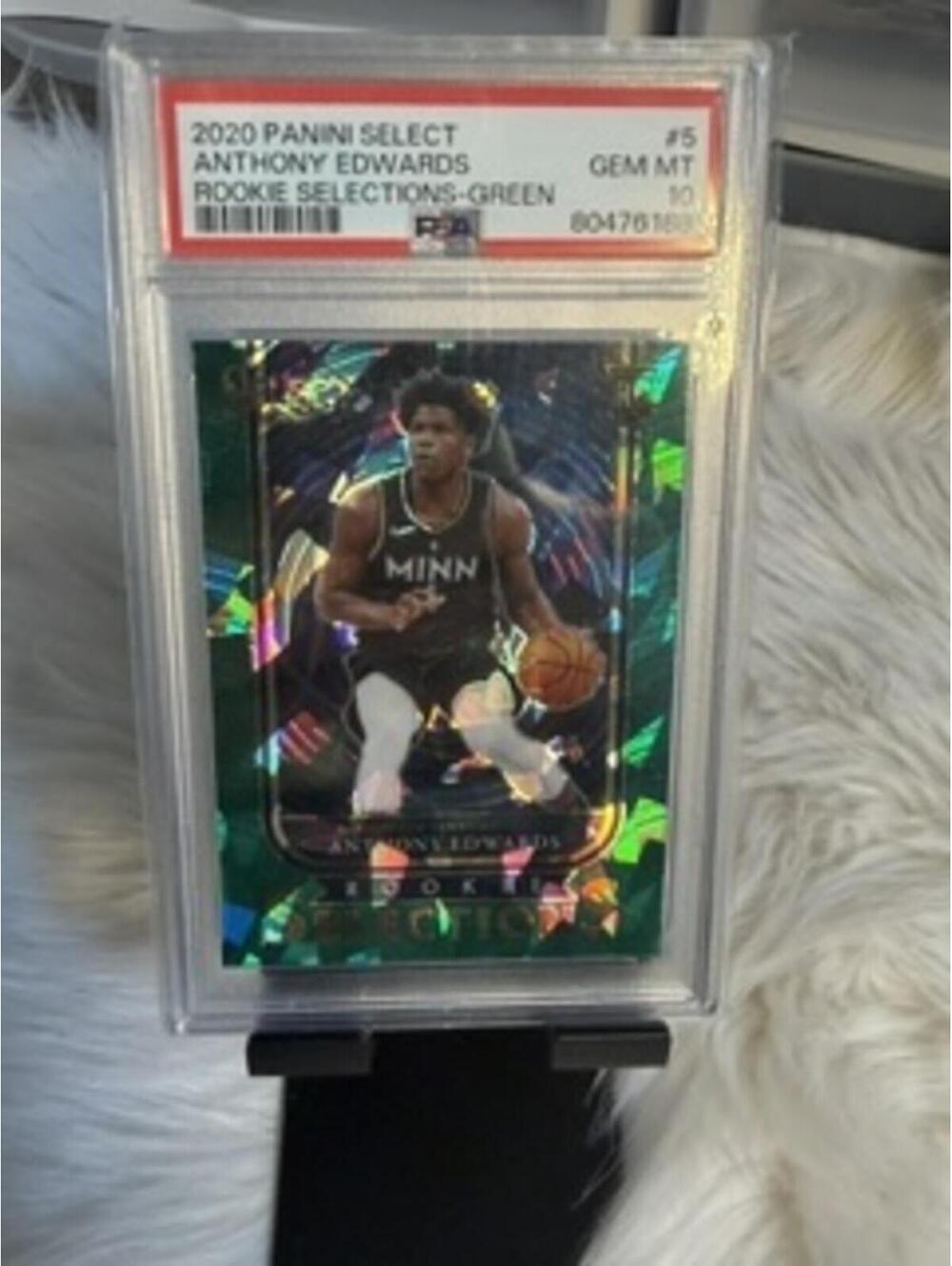2020 Panini Select Anthony Edwards Rookie Selection Green Basketball Card PSA 10